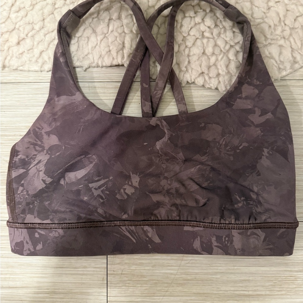Lulu lemon Women’s Strappy Sports Bra in Plum Print